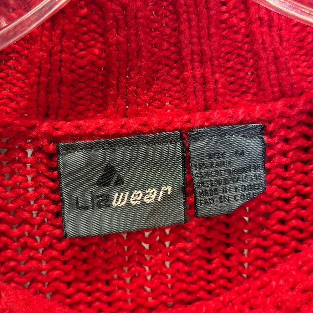 Vibrant Red and Brown Crewneck‎ Sweater - Picture 4 of 4